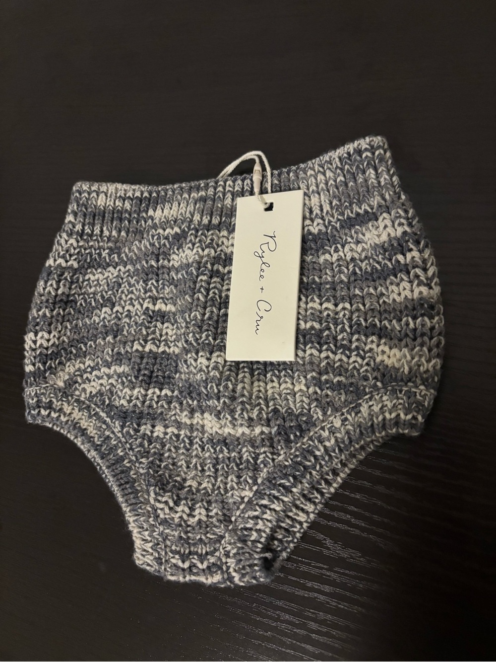 Rylee + Cru Marbled Knit Diaper Cover - Blue & White